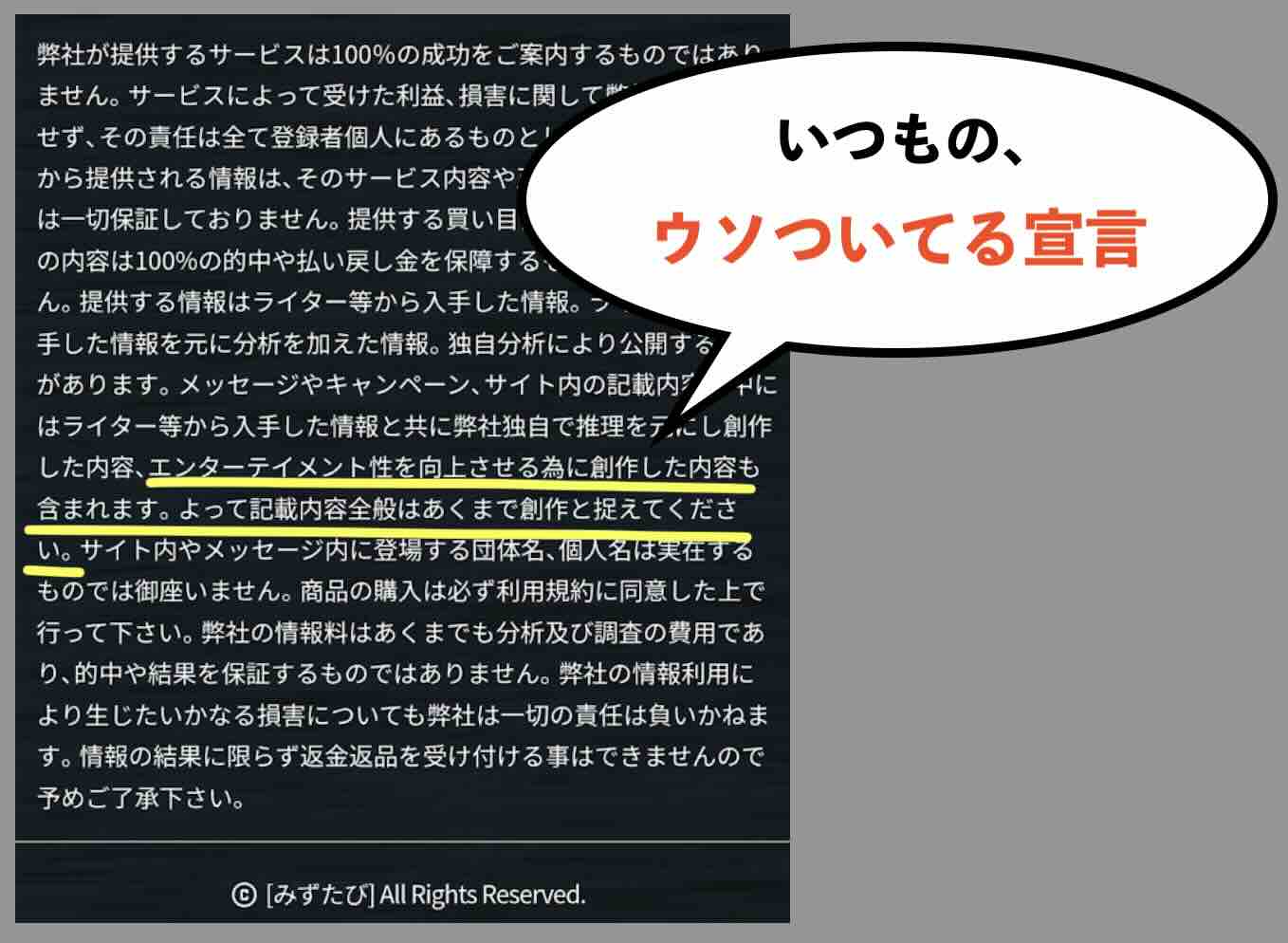 みずたびの「ウソついてます宣言」
