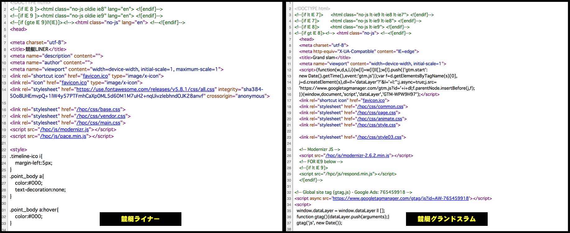 競艇ライナー(競艇LINER)とそっくりな競艇グランドスラムのページソース