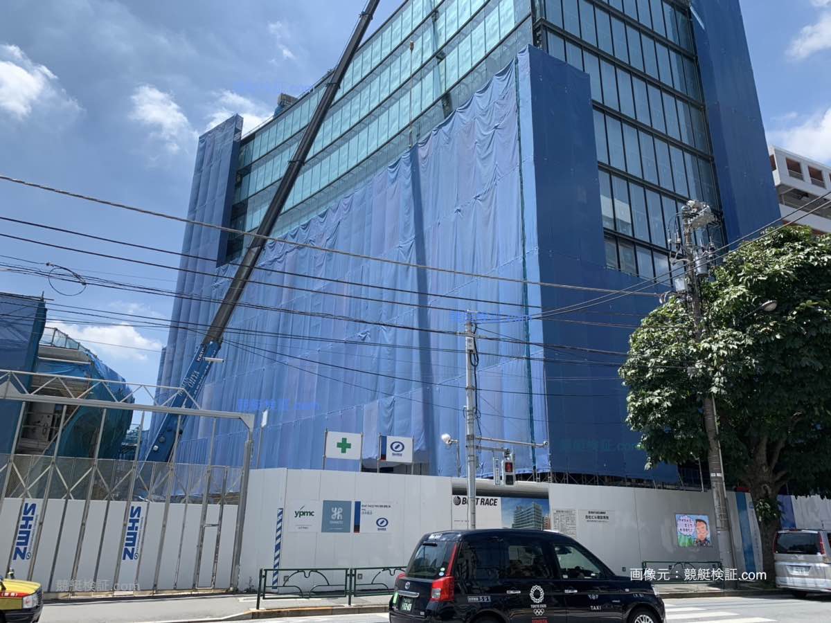 2019年 8月7日の六本木・競艇ボートレース振興会の本社ビル建設現場