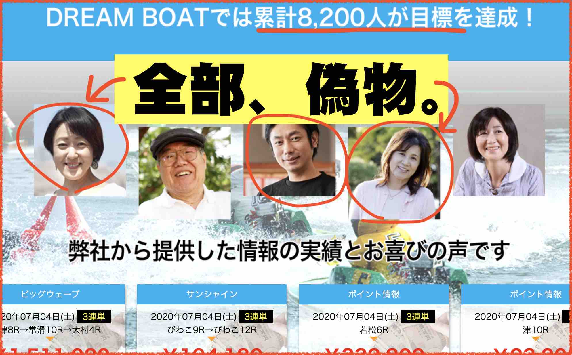 ドリームボートという競艇予想サイト、ボートレース予想サイトは嘘をつくので注意