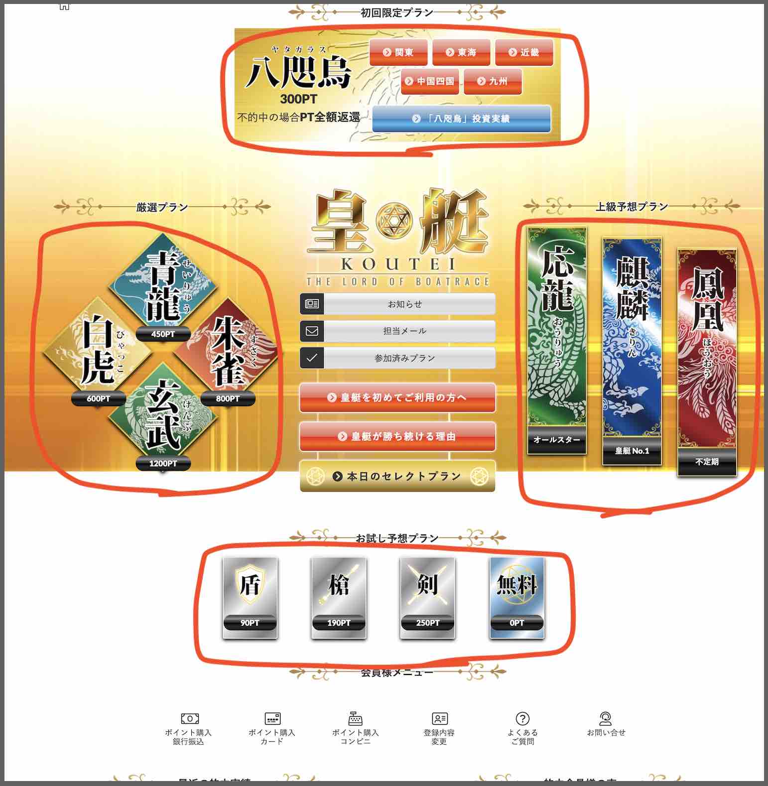 皇艇という競艇予想サイト(ボートレース予想サイト)が提供する競艇予想