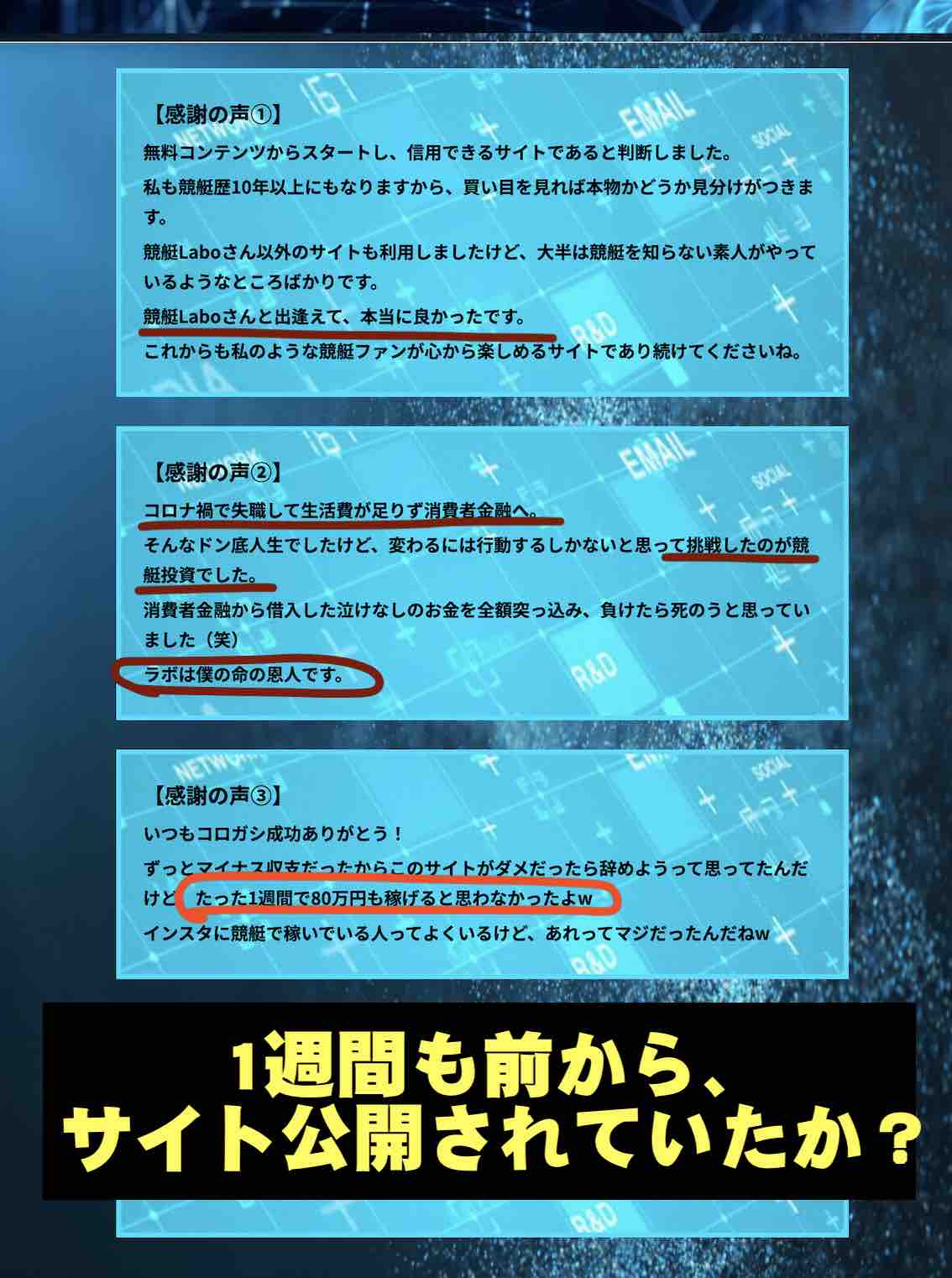 競艇ラボ(競艇LABO)という競艇予想サイトの自作自演?