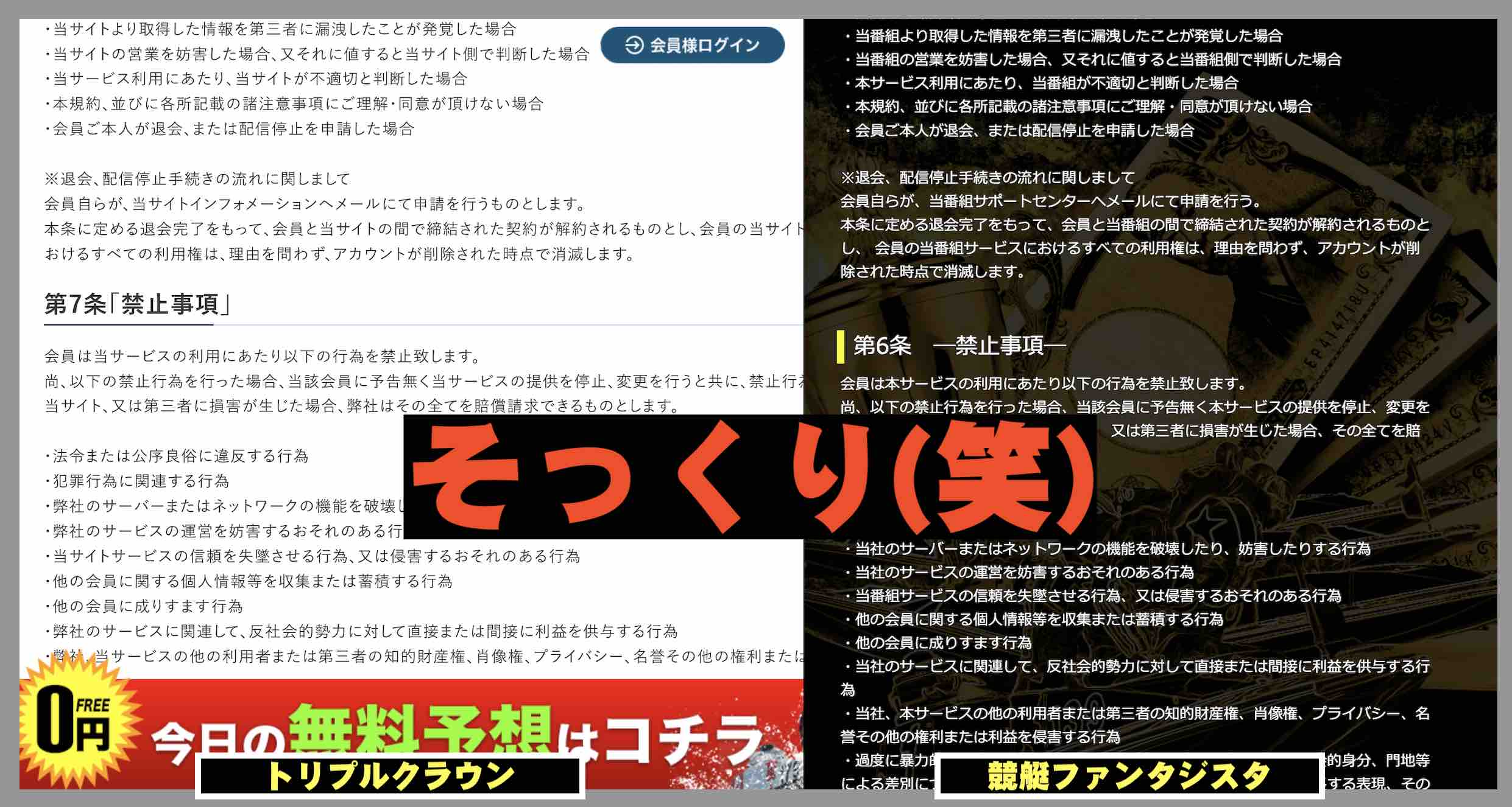 競艇予想サイト「トリプルクラウン」の利用規約から発見