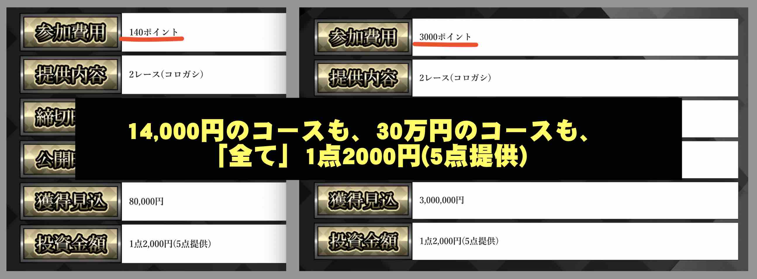 ボートチェスという競艇予想サイトのコース内容は全て同じ