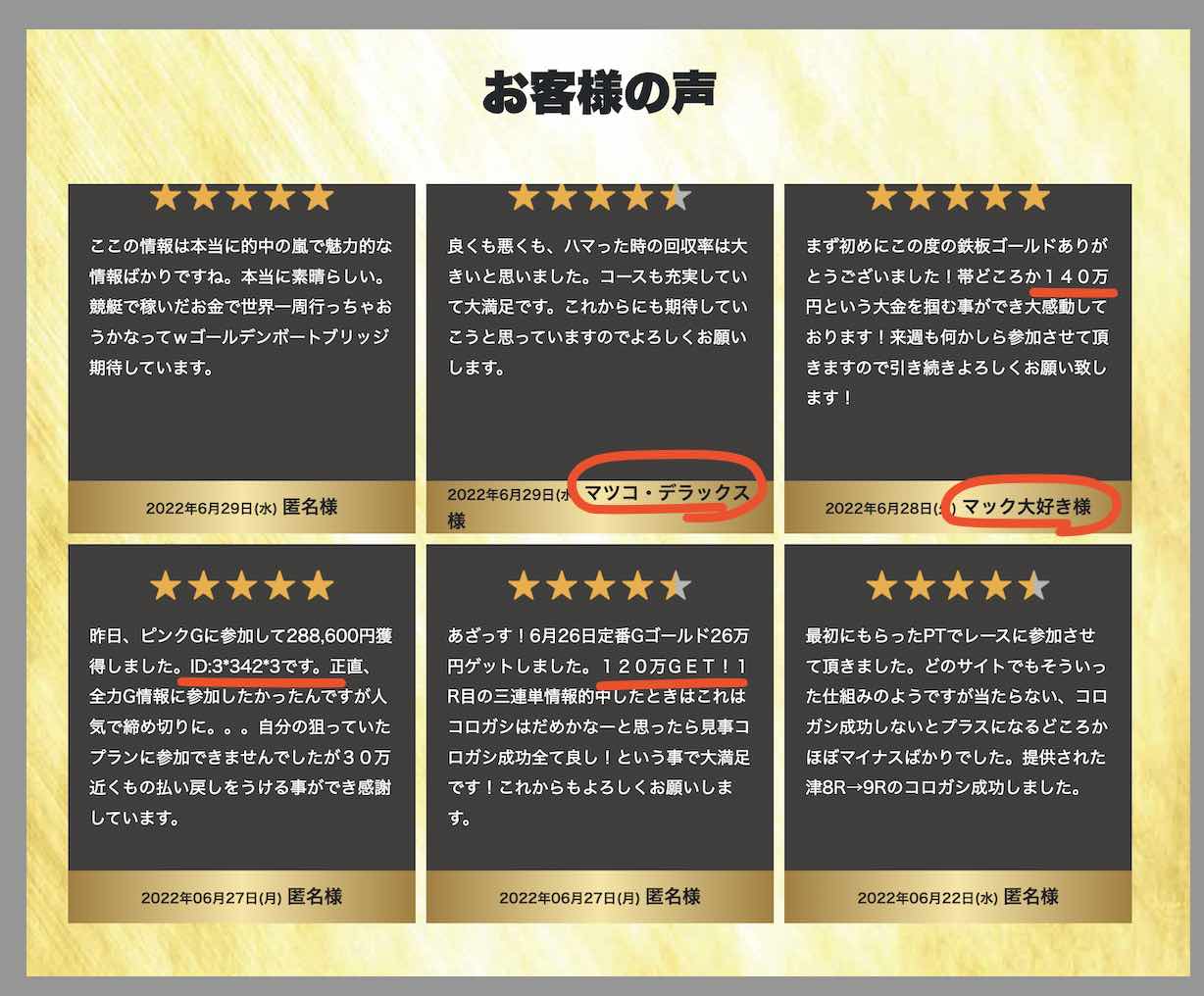 競艇予想サイト「ゴールデンボートブリッジ」の「利用者の声」を検証