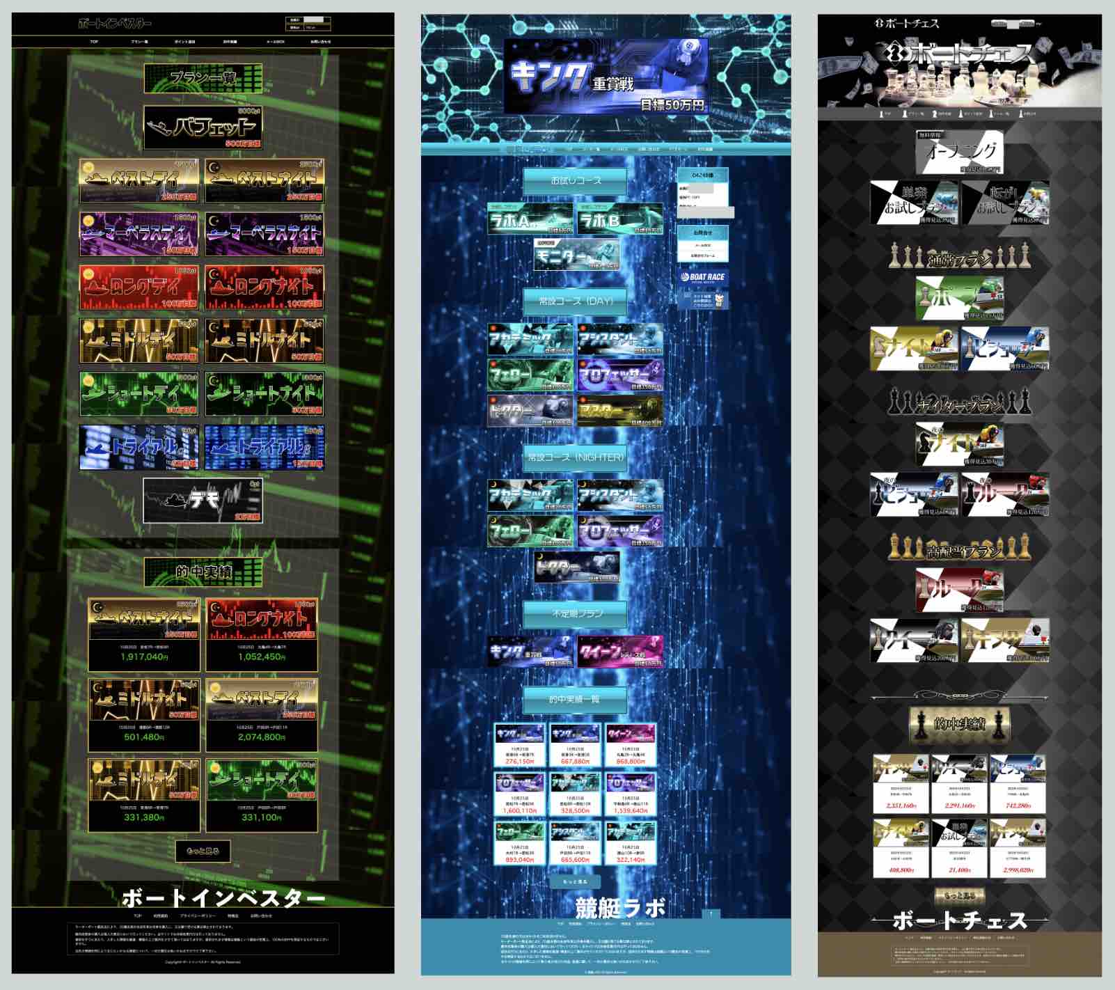 ボートインベスターの会員ページが似ている