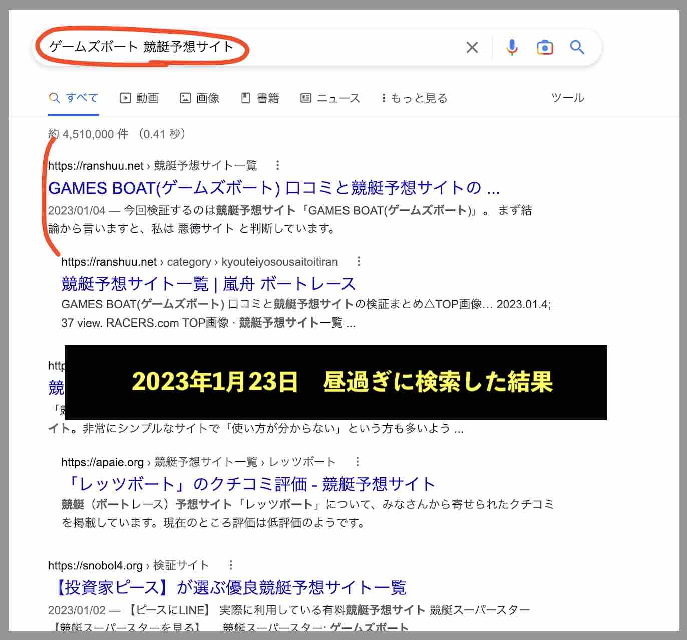 競艇予想サイト「ゲームズボート」の情報検索した結果