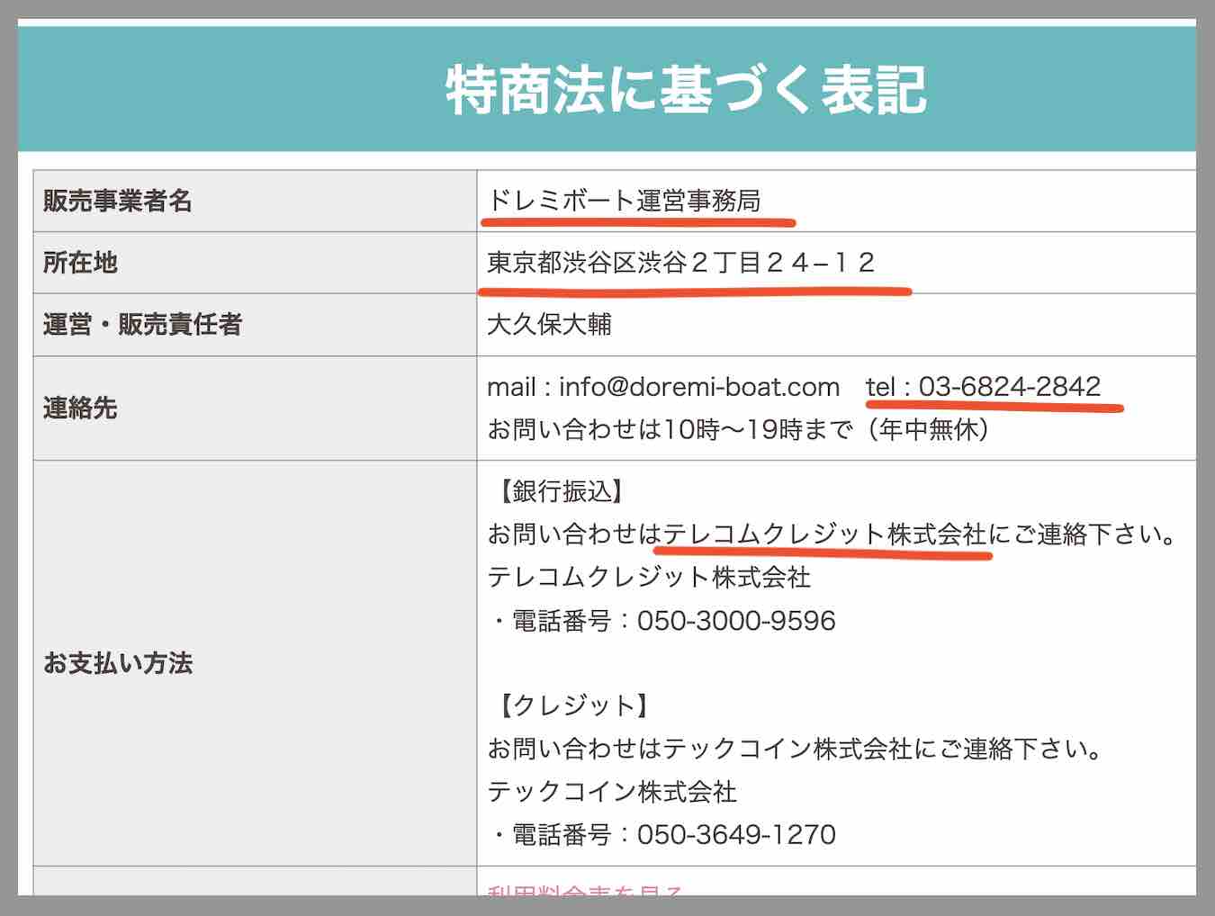 ドレミボートという競艇予想サイトの運営会社情報