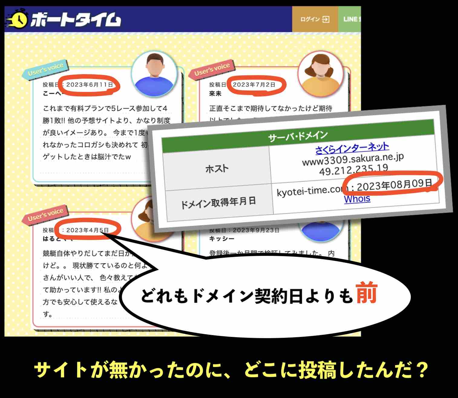 利用者の声を捏造してる証拠