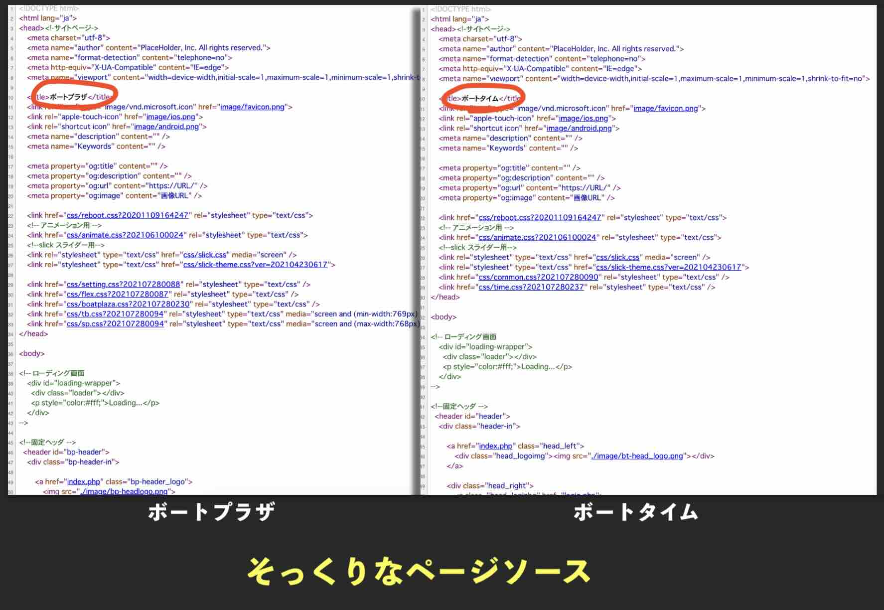 ページソースが激似