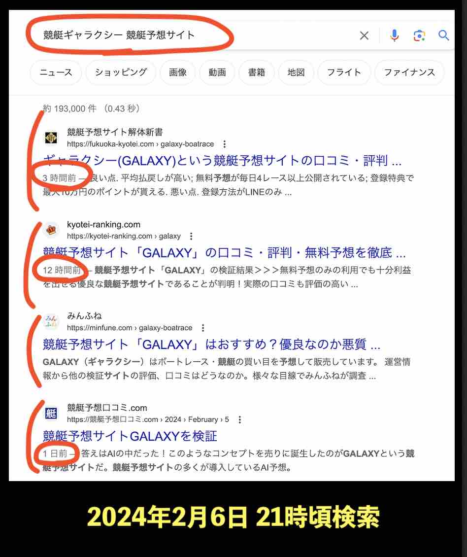 競艇予想サイト「ギャラクシー(GALAXY)」の情報検索した結果