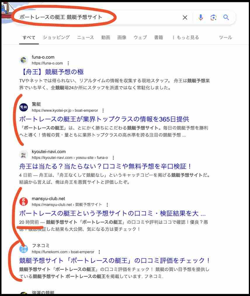 競艇予想サイト「ボートレースの艇王」の情報検索した結果