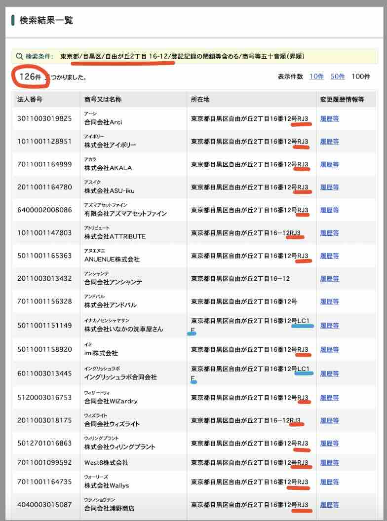 ライトボートの住所検索結果