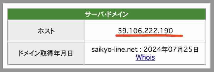 ボートワンダーのIPアドレス