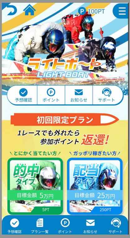 ライトボートという競艇予想サイトの会員ページ
