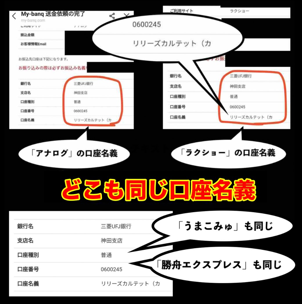 口座名義がまた「リリーズカルテット」