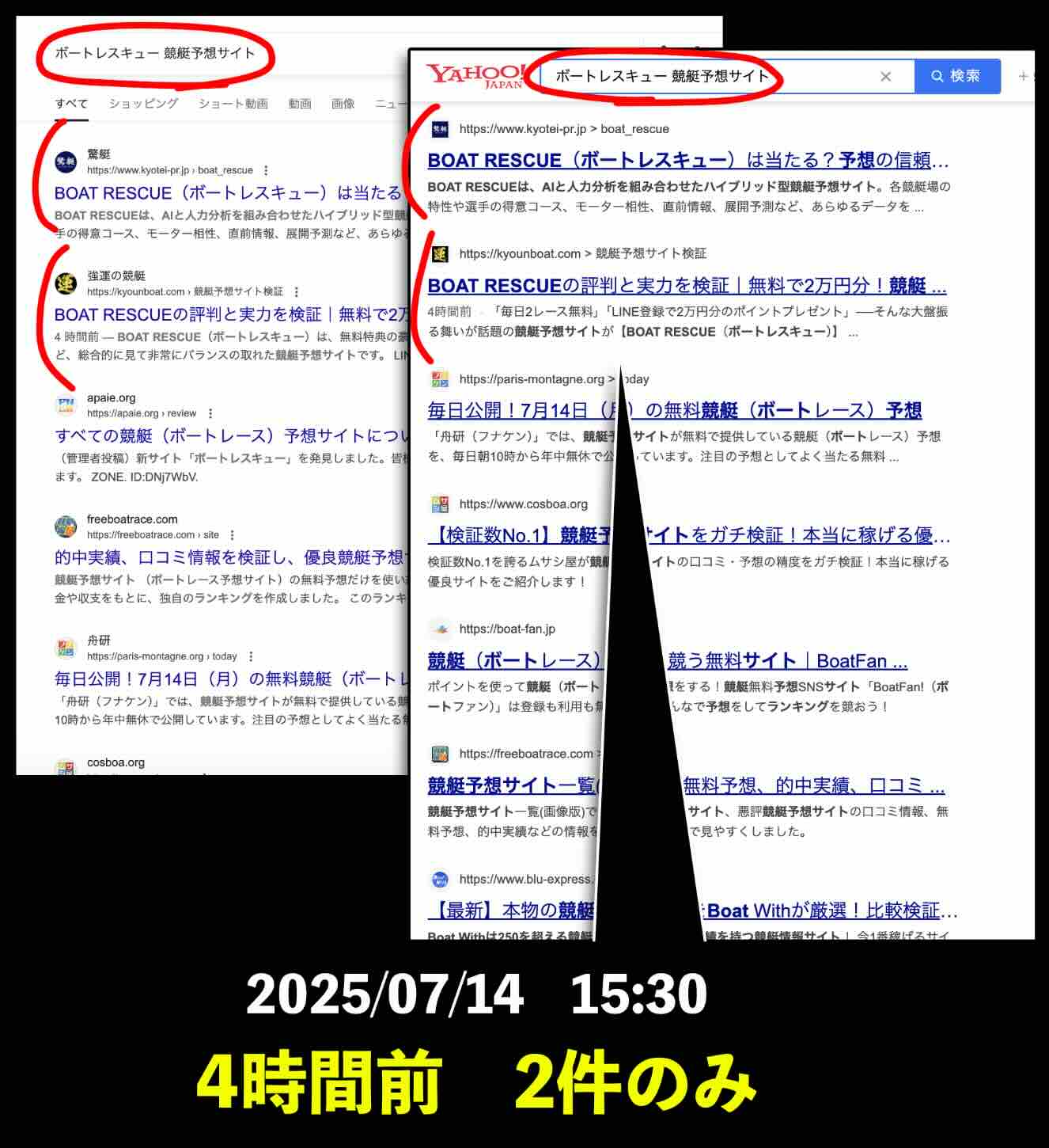 ボートレスキューの情報検索結果