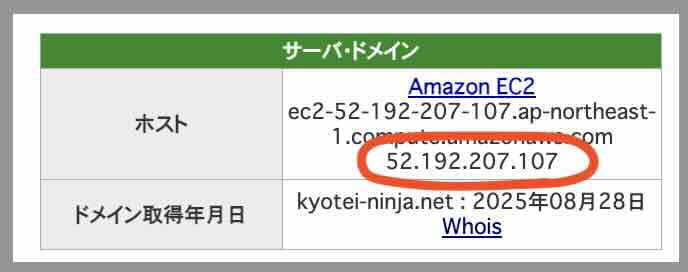 競艇NINJA(競艇ニンジャ)のIPアドレス