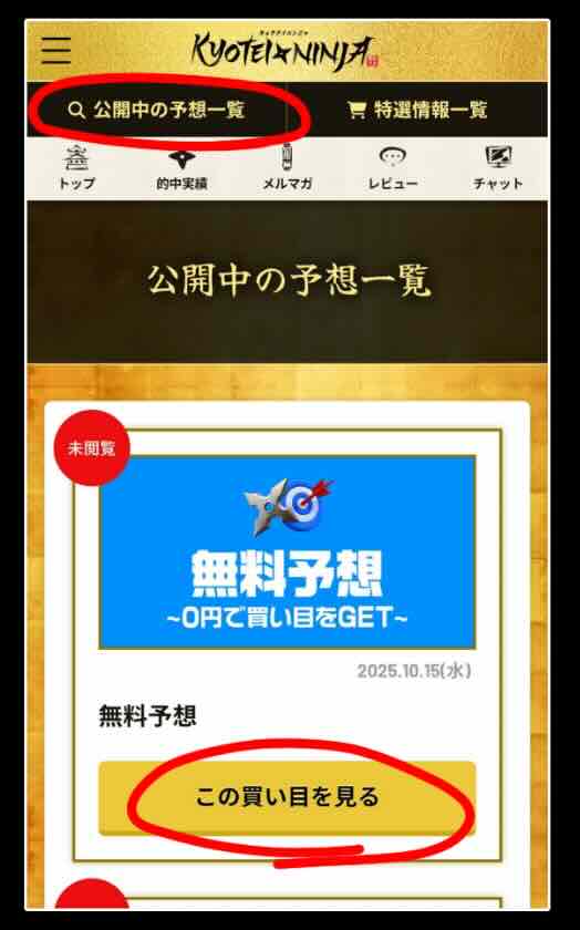 競艇NINJA(競艇ニンジャ)という競艇予想サイト(ボートレース予想サイト)の無料予想を確認する