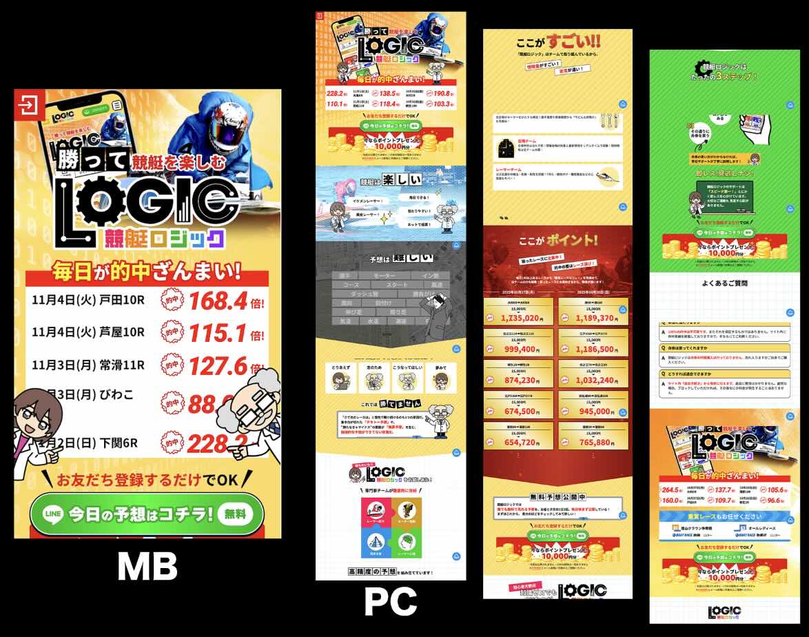 競艇ロジックという競艇予想サイトの非会員TOP画像