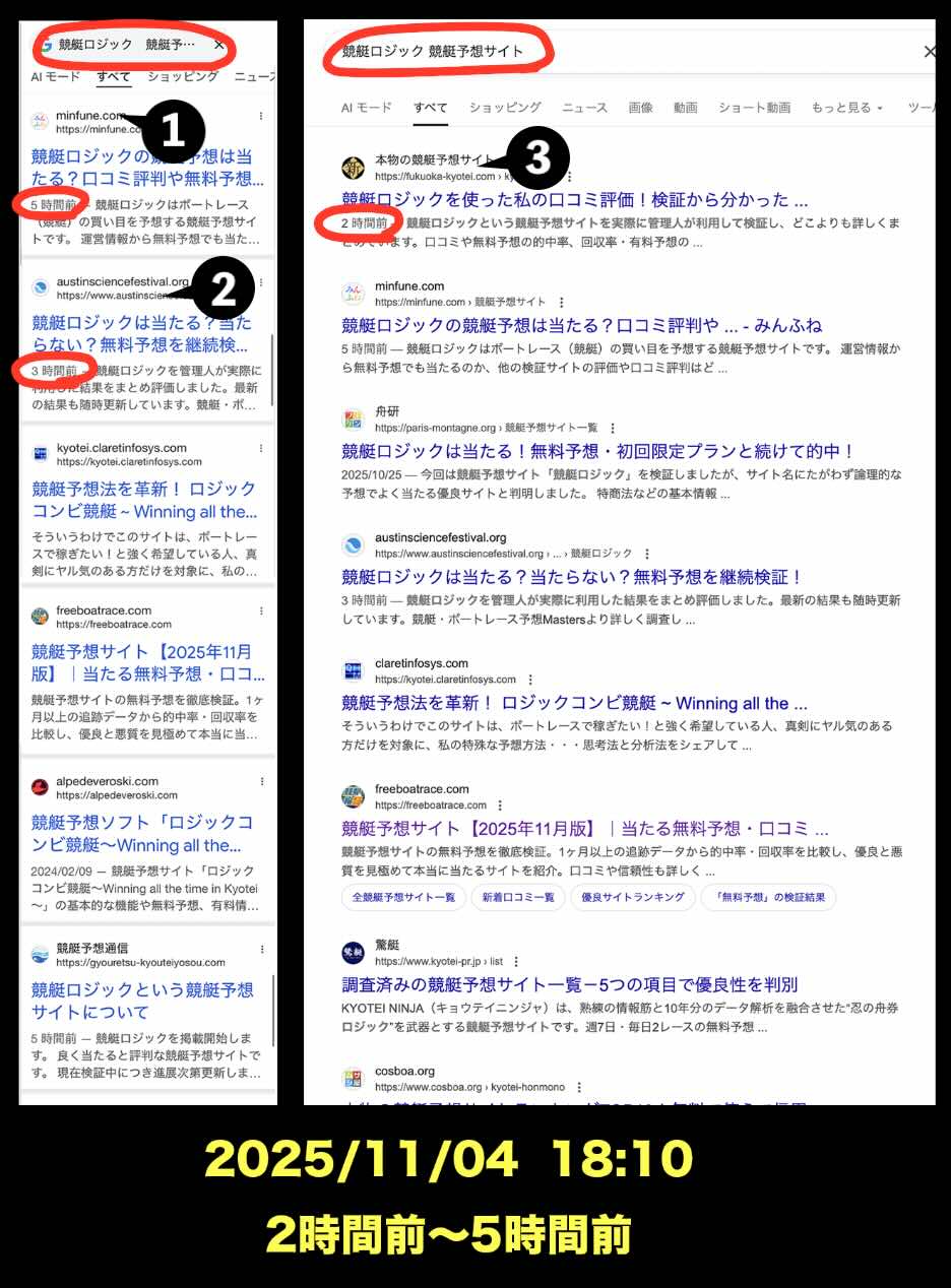 競艇ロジックの情報検索結果