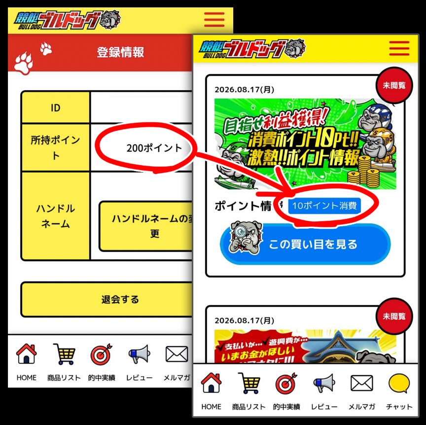 競艇ブルドッグの初期保有ポイント